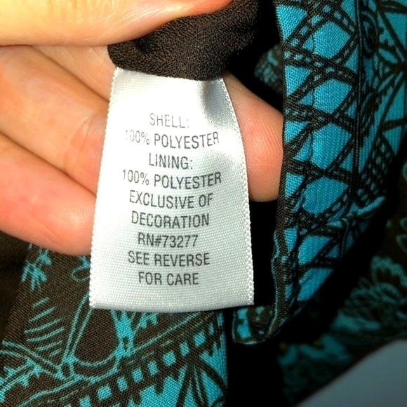 Apt. 9 size large teal and brown top. - Picture 5 of 12